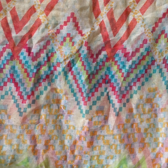 Zig Zag Aztec Chevron Rainbow Print Infinity Scarf - Picture 7 of 8